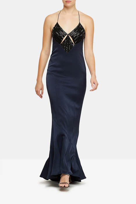 Galvan Slip Gown with Beaded Accent Fashion Alta Moda Galvan Slip Gown with Beaded Accent Fashion Alta Moda