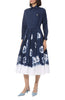 Front view of Prada tie-dye cotton midi dress for hire