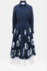 Front view of Prada tie-dye cotton midi dress for hire