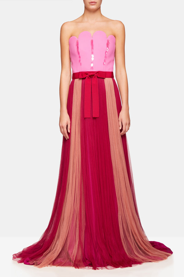 delpozo pink dress Neoprene Strapless Dress| Delpozo