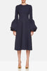 ROKSANDA - Fashion Alta Moda Navy Midi Dress with bell Sleeves