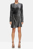 Saint Laurent Grey Metalic Mini Dress  Front View for hire  Fashion Alta Moda